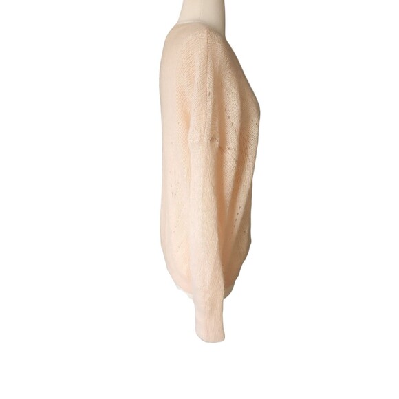 Babaton Mohair Blend Crewneck Sweater Womens S Pink Eyelet Soft Girl Coquette - Picture 4 of 9